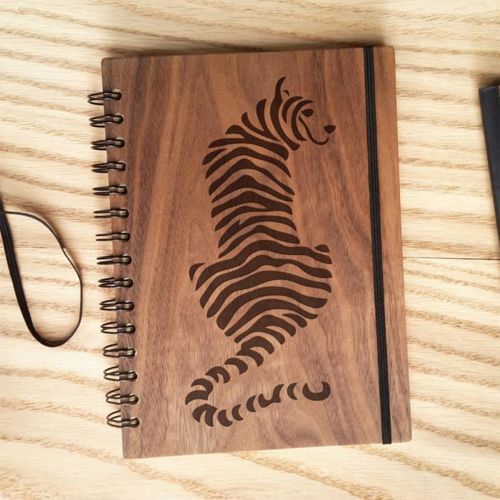 طرح حکاکی ببر جلد کتاب برای برش لیزری - engrave tiger book cover for laser cut - برای دستگاه CNC چوب و لیزر (سی ان سی)