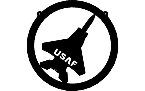 طرح وکتور آماده برش هواپیمای F-15 در دایره برای دستگاه CNC چوب و لیزر ( سی ان سی )