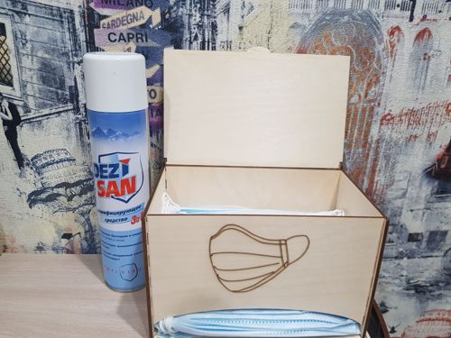 طرح دستگاه پخش کننده ماسک با درب جعبه نگهداری ماسک صورت پوشش - face mask dispenser with lid face mask storage box ve - برای دستگاه CNC چوب و لیزر (سی ان سی)