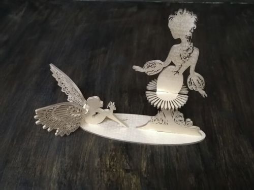 طرح جا دستمال پری برای برش لیزری - fairies napkin holder for laser cut - برای دستگاه CNC چوب و لیزر (سی ان سی)