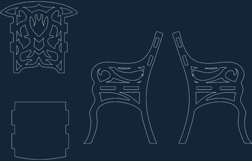 طرح صندلی فانتزی صندلی - fancy chair - برای دستگاه CNC چوب و لیزر (سی ان سی)