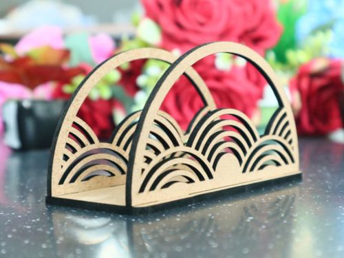 طرح جا دستمال فانتزی میز دکور برش لیزری - fancy napkin holder table decor laser cutting - برای دستگاه CNC چوب و لیزر (سی ان سی)