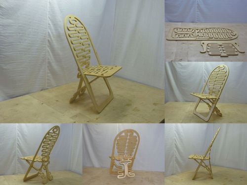 طرح صندلی تخته فرنگی تخته پارچه - fancy plywood chair - برای دستگاه CNC چوب و لیزر (سی ان سی)