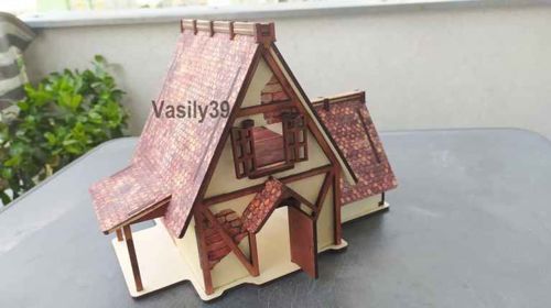 طرح نقاشی خانه مزرعه برای برش لیزری - farm house drawing for laser cutting ve - برای دستگاه CNC چوب و لیزر (سی ان سی)