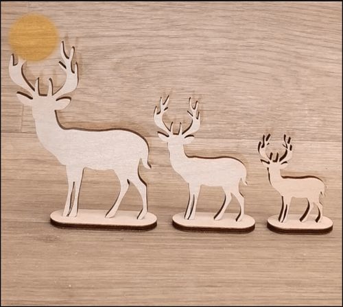 طرح زیورآلات چوبی گوزن آهنی برای برش لیزری - fawn deer wooden ornament for laser cut - برای دستگاه CNC چوب و لیزر (سی ان سی)