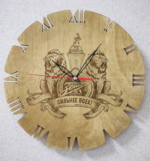 طرح ساعت دیواری باشگاه فوتبال زنیت سن پترزبورگ (FC Zenit Saint Petersburg) لیزری - fc zenit saint petersburg wall clock for laser cut ve - برای دستگاه CNC چوب و لیزر (سی ان سی)