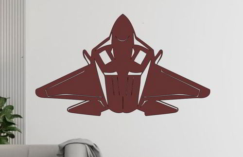 طرح هواپیمای جنگنده سیلوئت دیوار تزئینی - fighter aircraft silhouette wall decor ve - برای دستگاه CNC چوب و لیزر (سی ان سی)