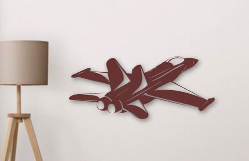 طرح برچسب دیواری هواپیمای جنگنده جت - fighter jet plane wall sticker ve - برای دستگاه CNC چوب و لیزر (سی ان سی)