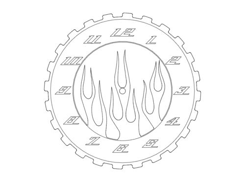 طرح ساعت آتش نشان - fire horloge - برای دستگاه CNC چوب و لیزر (سی ان سی)