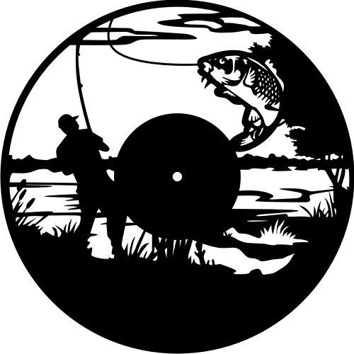 طرح دانلود ساعت ماهیگیری - fishing clock download - برای دستگاه CNC چوب و لیزر (سی ان سی)