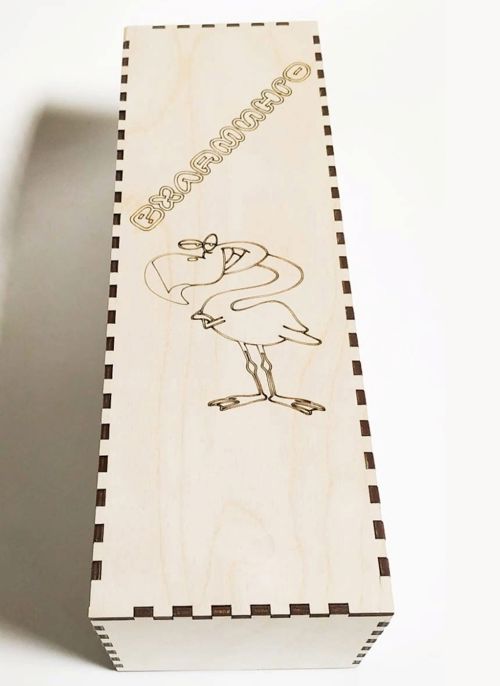 طرح جعبه هدیه فلامینگو برای برش لیزری - flamingo gift box for laser cut ve - برای دستگاه CNC چوب و لیزر (سی ان سی)