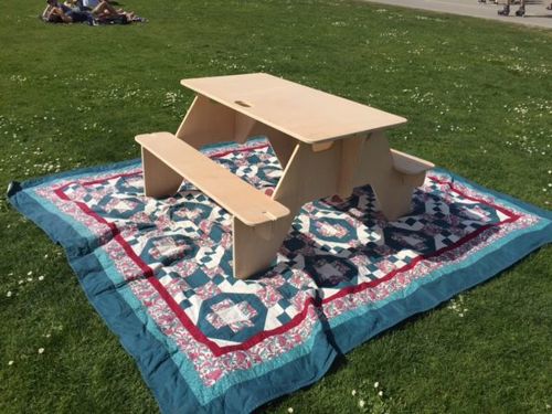 طرح میز پیک نیک تخت بسته - flat pack picnic table - برای دستگاه CNC چوب و لیزر (سی ان سی)