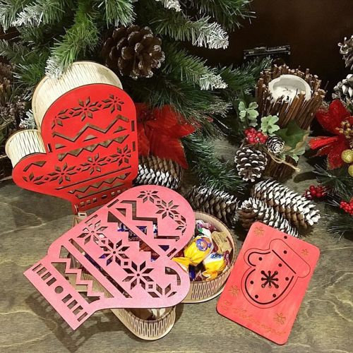 طرح جعبه شیرینی برش لیزری انعطاف‌پذیر - flexible laser cut candy box ve - برای دستگاه CNC چوب و لیزر (سی ان سی)