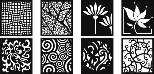 طرح الگوهای گل تزئینی صفحه نمایش مجموعه برای برش لیزری - floral decorative screen patterns set for laser cutting - برای دستگاه CNC چوب و لیزر (سی ان سی)
