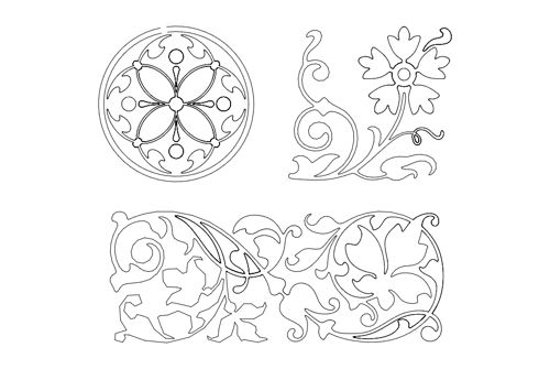 طرح طراحی گل - floral design 21 - برای دستگاه CNC چوب و لیزر (سی ان سی)