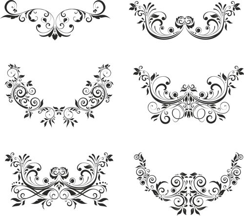 طرح عناصر گلدار برای برش لیزری - floral elements for laser cut ve - برای دستگاه CNC چوب و لیزر (سی ان سی)