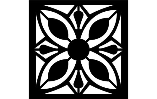 طرح گلدار مشبک الگو - floral grille pattern - برای دستگاه CNC چوب و لیزر (سی ان سی)