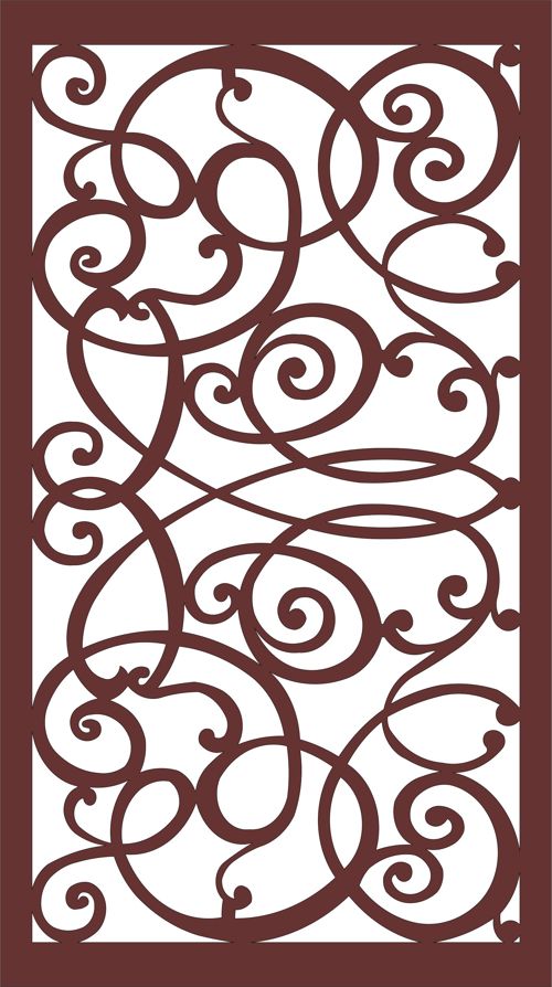 طرح جداکننده اتاق گلدار درز صفحه پنل برای برش لیزری - floral room divider seamless screen panel for laser cut ve - برای دستگاه CNC چوب و لیزر (سی ان سی)