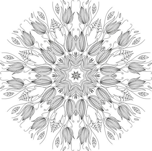 طرح گل گرد برای برش لیزری - floral round for laser cut ve - برای دستگاه CNC چوب و لیزر (سی ان سی)