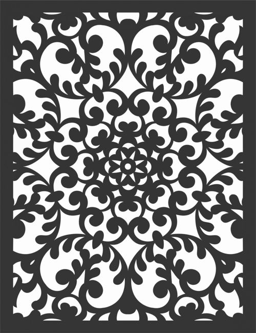 طرح الگوهای گل صفحه طراحی 7 - floral screen patterns design 7 - برای دستگاه CNC چوب و لیزر (سی ان سی)