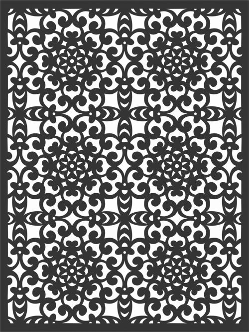 طرح الگوهای گل صفحه طراحی 8 - floral screen patterns design 8 - برای دستگاه CNC چوب و لیزر (سی ان سی)