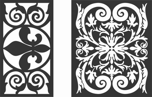 طرح الگوهای صفحه گلدار طراحی - floral screen patterns design 24 - برای دستگاه CNC چوب و لیزر (سی ان سی)