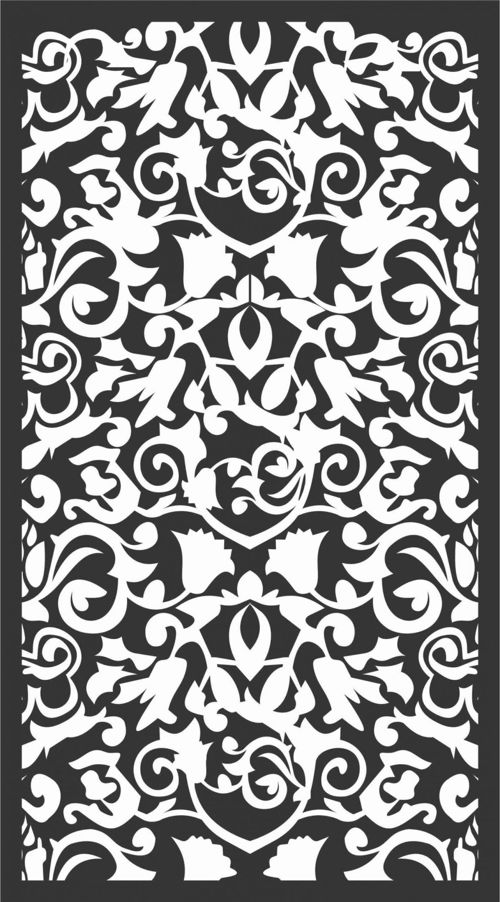 طرح الگوهای گل صفحه طراحی - floral screen patterns design 25 - برای دستگاه CNC چوب و لیزر (سی ان سی)