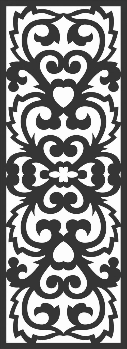 طرح الگوهای صفحه گلدار طراحی - floral screen patterns design 29 - برای دستگاه CNC چوب و لیزر (سی ان سی)