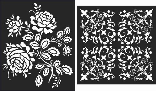 طرح الگوهای گل صفحه طراحی - floral screen patterns design 34 - برای دستگاه CNC چوب و لیزر (سی ان سی)