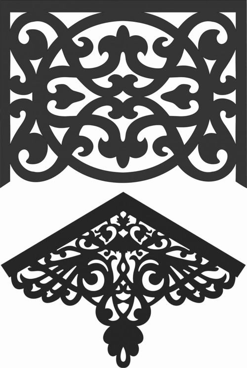 طرح الگوهای صفحه گلدار طراحی 40 - floral screen patterns design 40 - برای دستگاه CNC چوب و لیزر (سی ان سی)