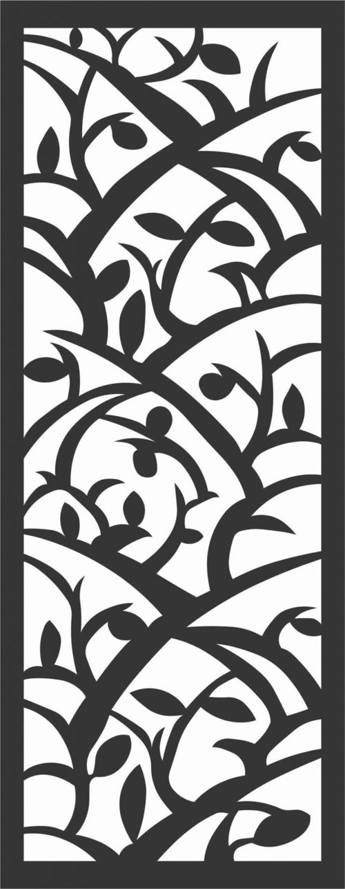 طرح الگوهای صفحه گلدار طراحی - floral screen patterns design 48 - برای دستگاه CNC چوب و لیزر (سی ان سی)