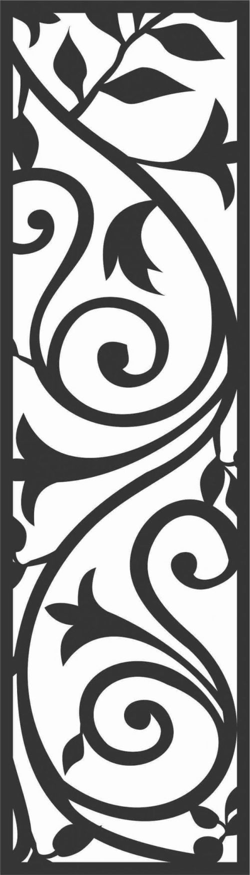 طرح الگوهای صفحه گلدار طراحی - floral screen patterns design 52 - برای دستگاه CNC چوب و لیزر (سی ان سی)