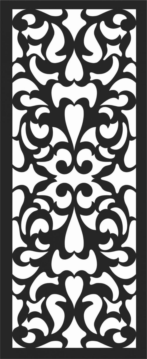 طرح الگوهای صفحه گلدار طراحی 70 - floral screen patterns design 70 - برای دستگاه CNC چوب و لیزر (سی ان سی)