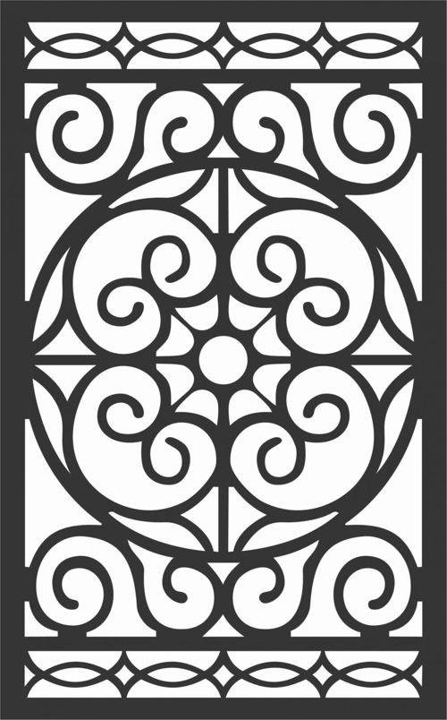 طرح الگوهای صفحه گلدار طراحی - floral screen patterns design 84 - برای دستگاه CNC چوب و لیزر (سی ان سی)