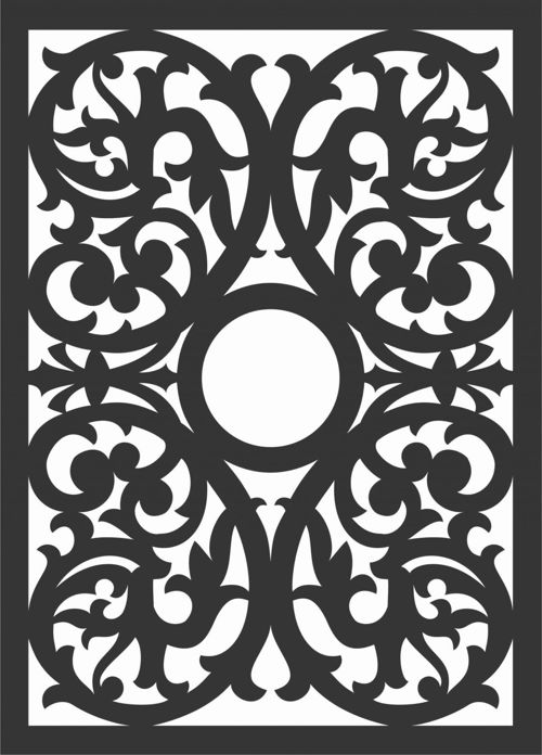 طرح الگوهای گل صفحه طراحی - floral screen patterns design 90 - برای دستگاه CNC چوب و لیزر (سی ان سی)