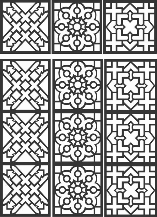 طرح الگوهای صفحه گلدار طراحی 97 - floral screen patterns design 97 - برای دستگاه CNC چوب و لیزر (سی ان سی)