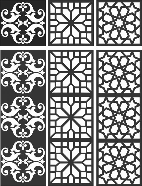 طرح الگوهای صفحه گلدار طراحی - floral screen patterns design 105 - برای دستگاه CNC چوب و لیزر (سی ان سی)