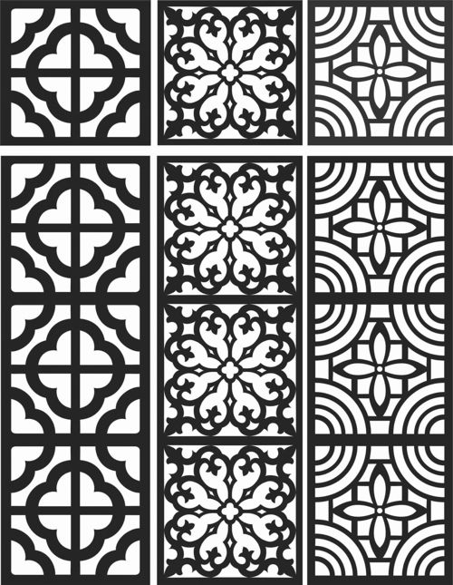 طرح الگوهای صفحه گلدار طراحی - floral screen patterns design 108 - برای دستگاه CNC چوب و لیزر (سی ان سی)