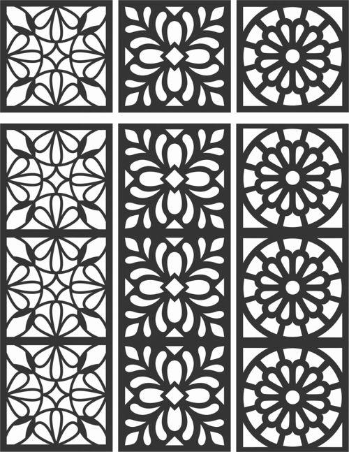 طرح الگوهای گل صفحه طراحی - floral screen patterns design 109 - برای دستگاه CNC چوب و لیزر (سی ان سی)