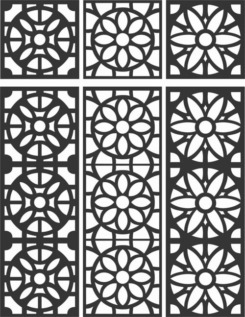 طرح الگوهای صفحه گلدار طراحی - floral screen patterns design 110 - برای دستگاه CNC چوب و لیزر (سی ان سی)