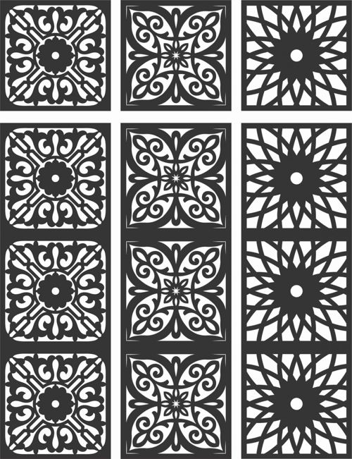 طرح الگوهای صفحه گلدار طراحی - floral screen patterns design 112 - برای دستگاه CNC چوب و لیزر (سی ان سی)
