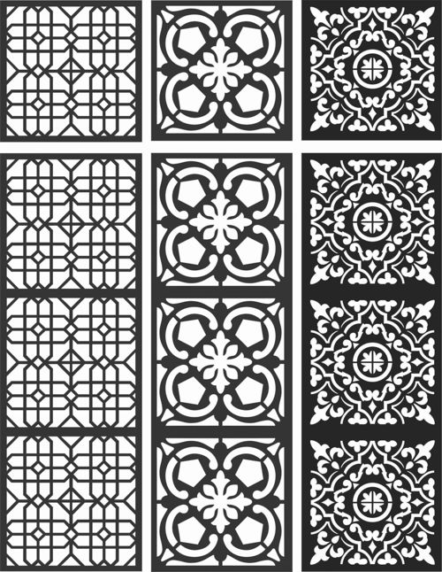 طرح الگوهای گل صفحه طراحی - floral screen patterns design 113 - برای دستگاه CNC چوب و لیزر (سی ان سی)