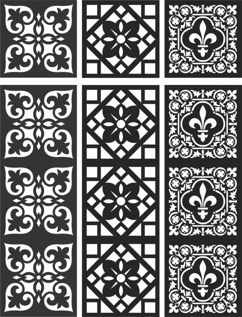 طرح الگوهای صفحه گلدار طراحی - floral screen patterns design 114 - برای دستگاه CNC چوب و لیزر (سی ان سی)