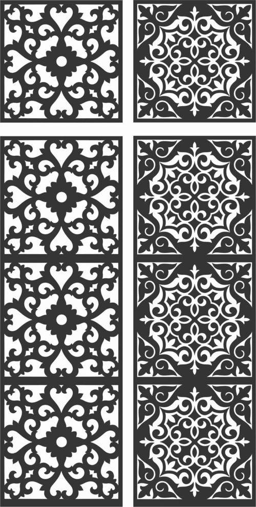 طرح الگوهای صفحه گلدار طراحی - floral screen patterns design 122 - برای دستگاه CNC چوب و لیزر (سی ان سی)