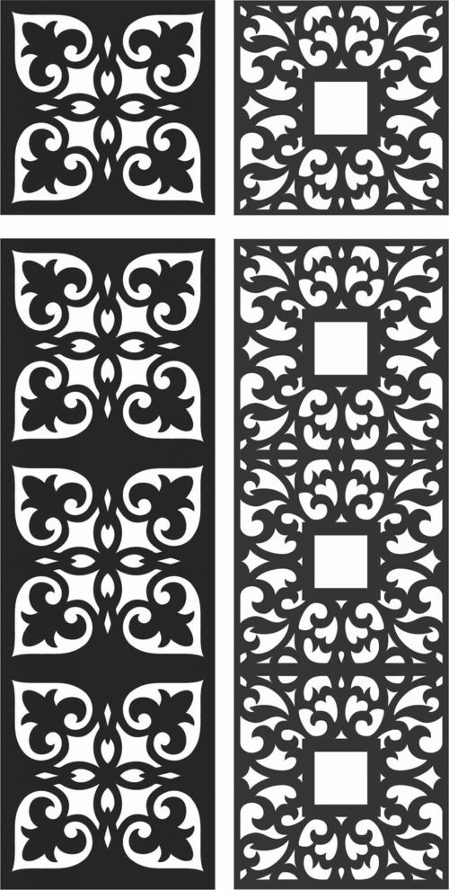 طرح الگوهای صفحه گلدار طراحی - floral screen patterns design 123 - برای دستگاه CNC چوب و لیزر (سی ان سی)