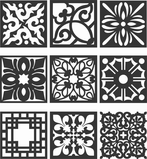 طرح الگوهای صفحه گلدار طراحی - floral screen patterns design 124 - برای دستگاه CNC چوب و لیزر (سی ان سی)