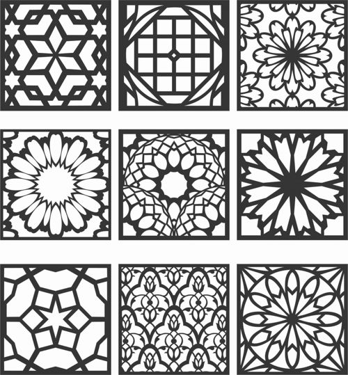 طرح الگوهای صفحه گلدار طراحی - floral screen patterns design 126 - برای دستگاه CNC چوب و لیزر (سی ان سی)