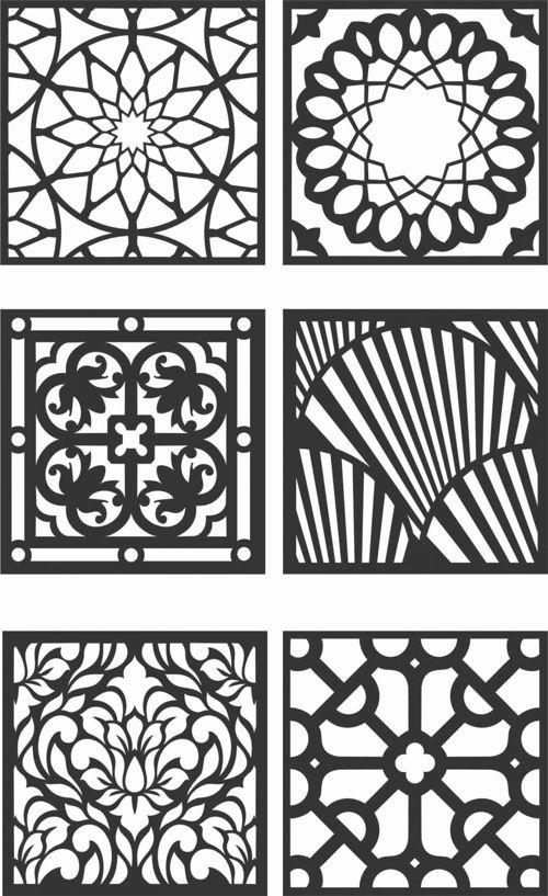 طرح الگوهای صفحه گلدار طراحی - floral screen patterns design 127 - برای دستگاه CNC چوب و لیزر (سی ان سی)