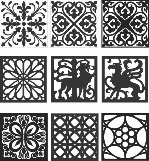 طرح الگوهای صفحه گلدار طراحی - floral screen patterns design 128 - برای دستگاه CNC چوب و لیزر (سی ان سی)