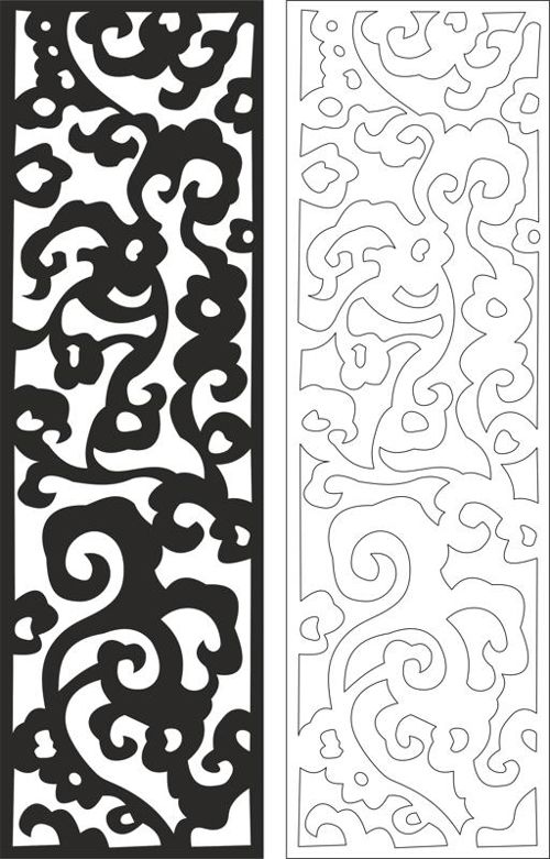 طرح گلدار درز - floral seamless pattern - برای دستگاه CNC چوب و لیزر (سی ان سی)